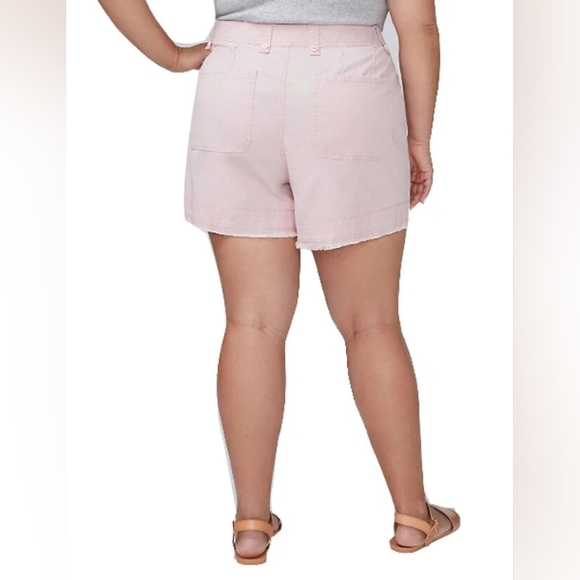 Lane Bryant Plus Size 22 Utility Girlfriend Embroidered Short Color Baby Pink - Picture 2 of 3
